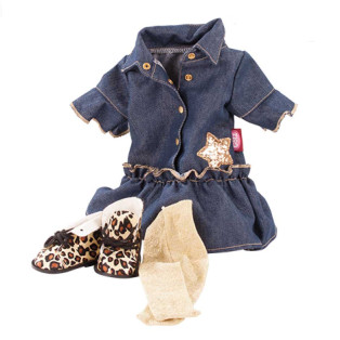 Götz Little Kidz Leopardo en vestimenta de mezclilla 36 cm, xm