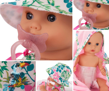 Gotz Sleepy Aquini Doll Blooms Bath Baby Set, Closing Eyes, S alternate image